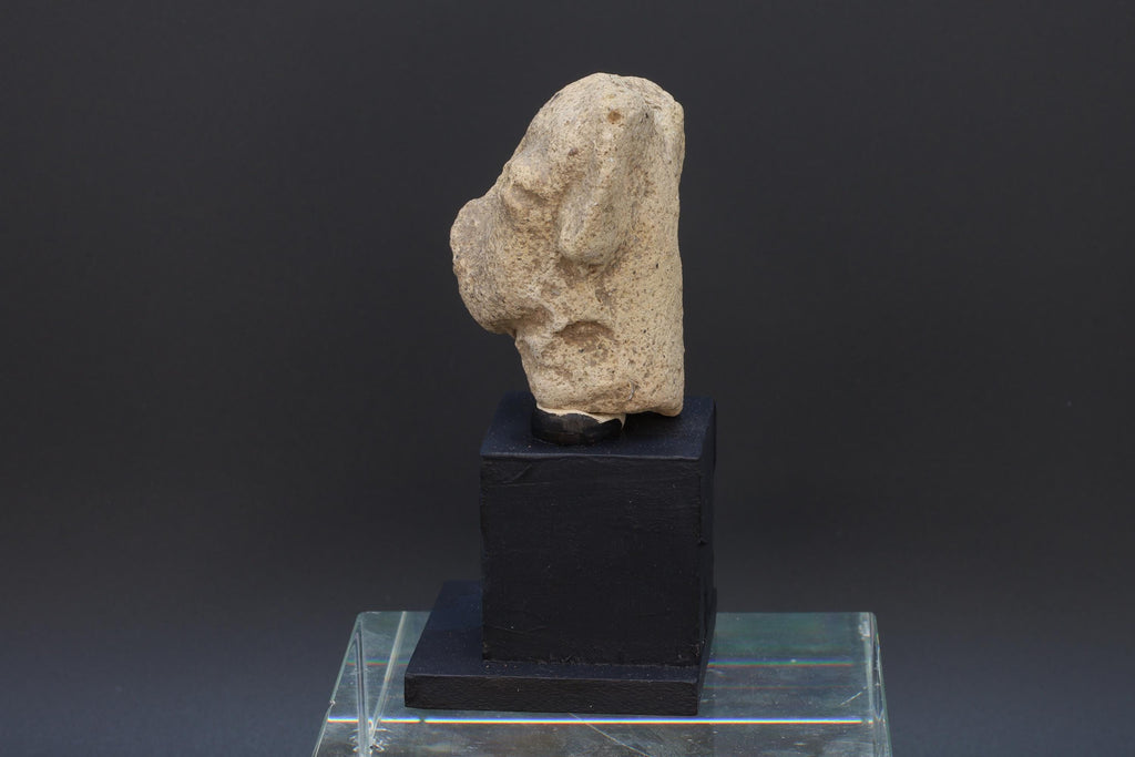 Ancient Huastec Head Figure, Circa 300AD Panuco River Area Style, Veracruz PreColumbian Ceramic Idol Figure On Stand, Prehispanic Mexico