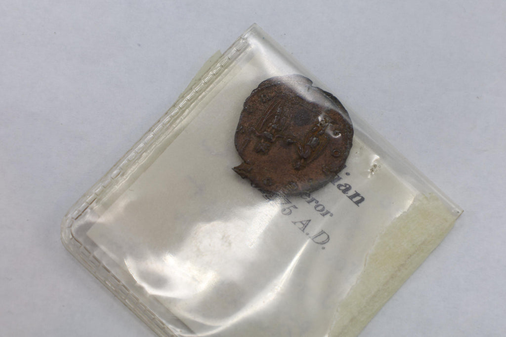 Ancient Roman Empire, Aurelian Antoninianus Iovi Conser Bronze Coin, Rare Mint Mark Ticinum Pavia, Numismatics And Historical Collectibles