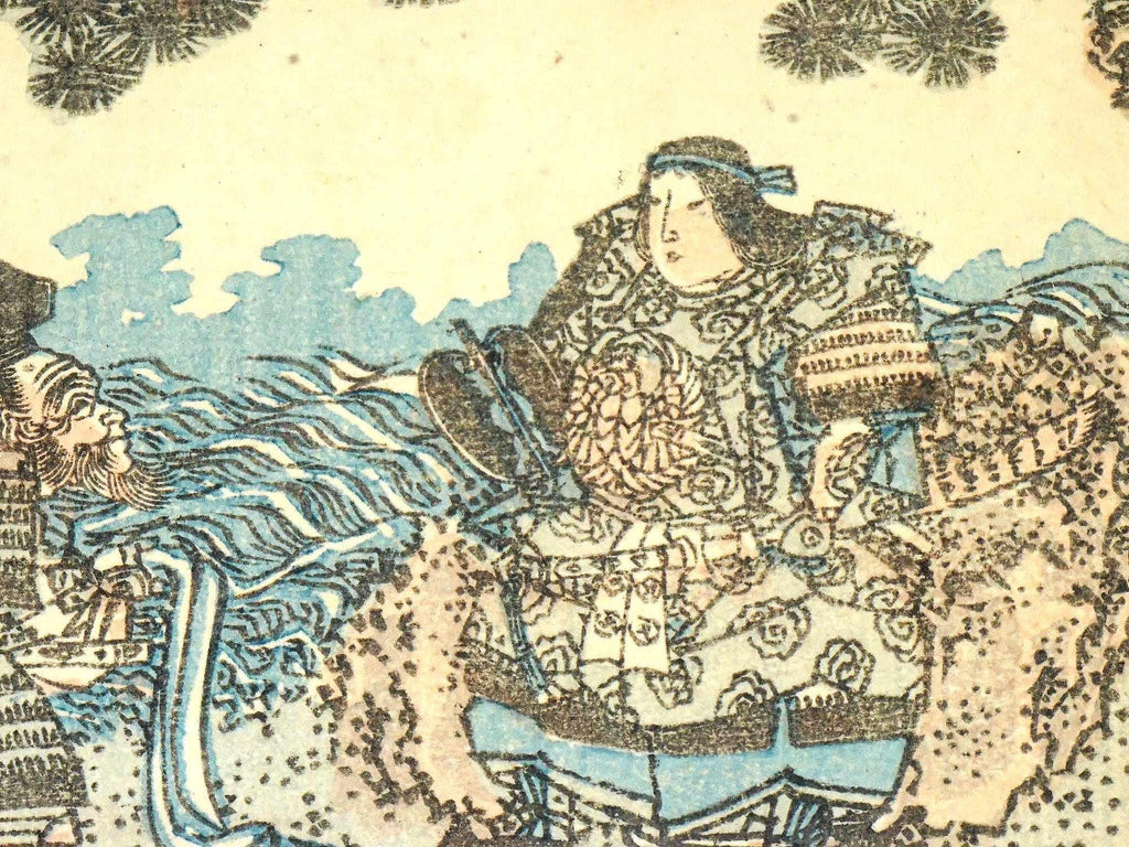 Katsushika Hokusai, Late 18th Century Woodblock Art Print, Samurai Warriors From The Gafu Album, Japanese Ukiyo-e Book Pages