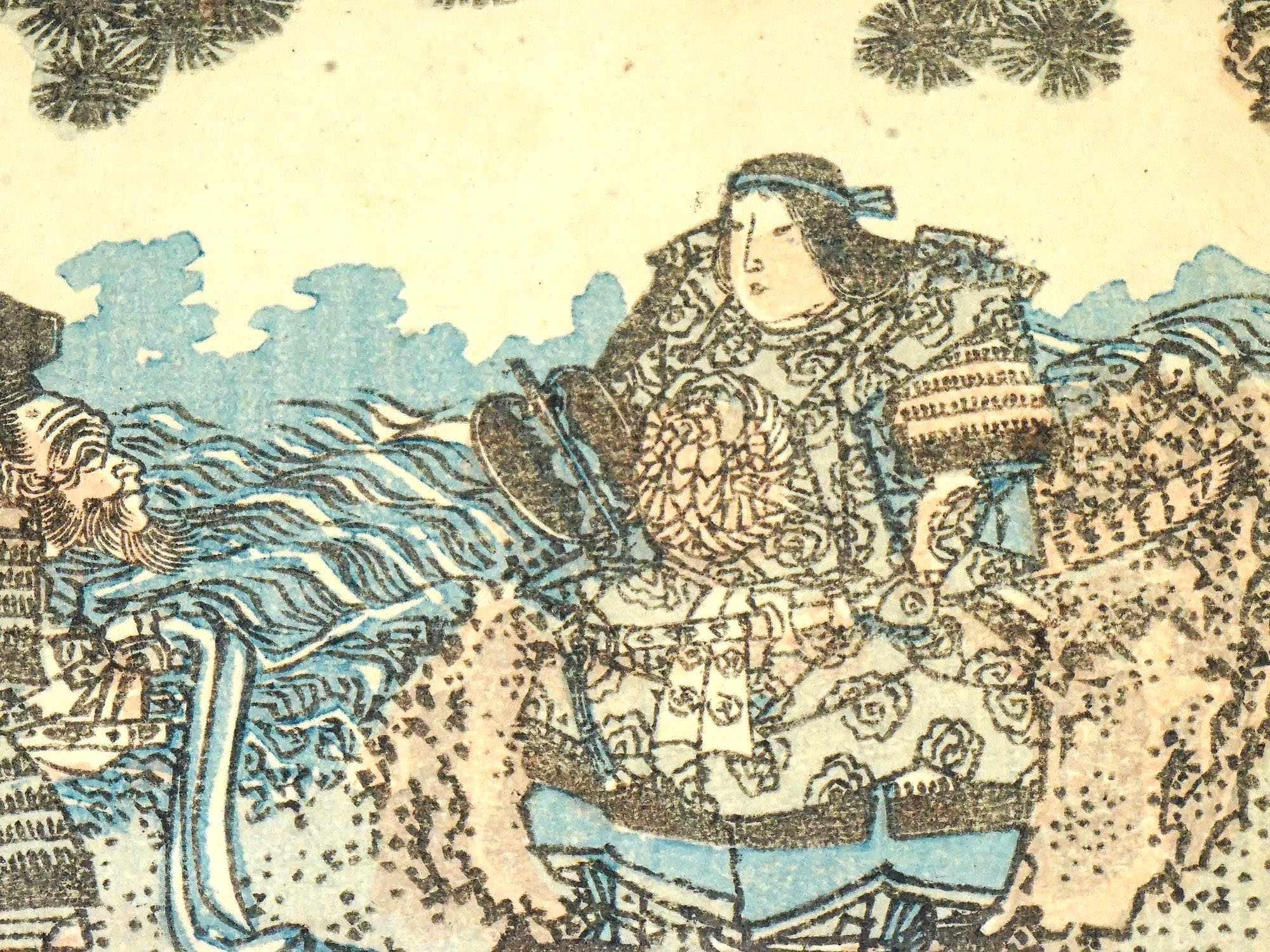 Katsushika Hokusai, Late 18th Century Woodblock Art Print, Samurai Warriors From The Gafu Album, Japanese Ukiyo-e Book Pages