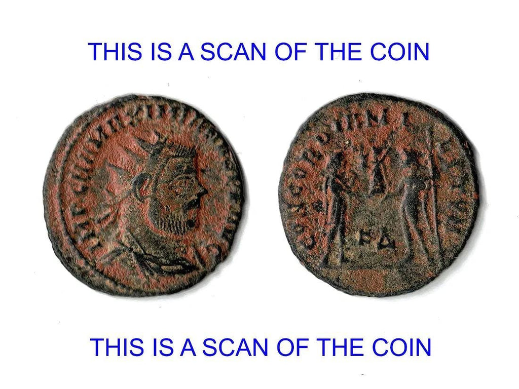 Ancient 4th Century AD Roman Empire Bronze Coin, Maximian Imperator, Antoninianus Concordia Militum 4th Century AD Numismatics