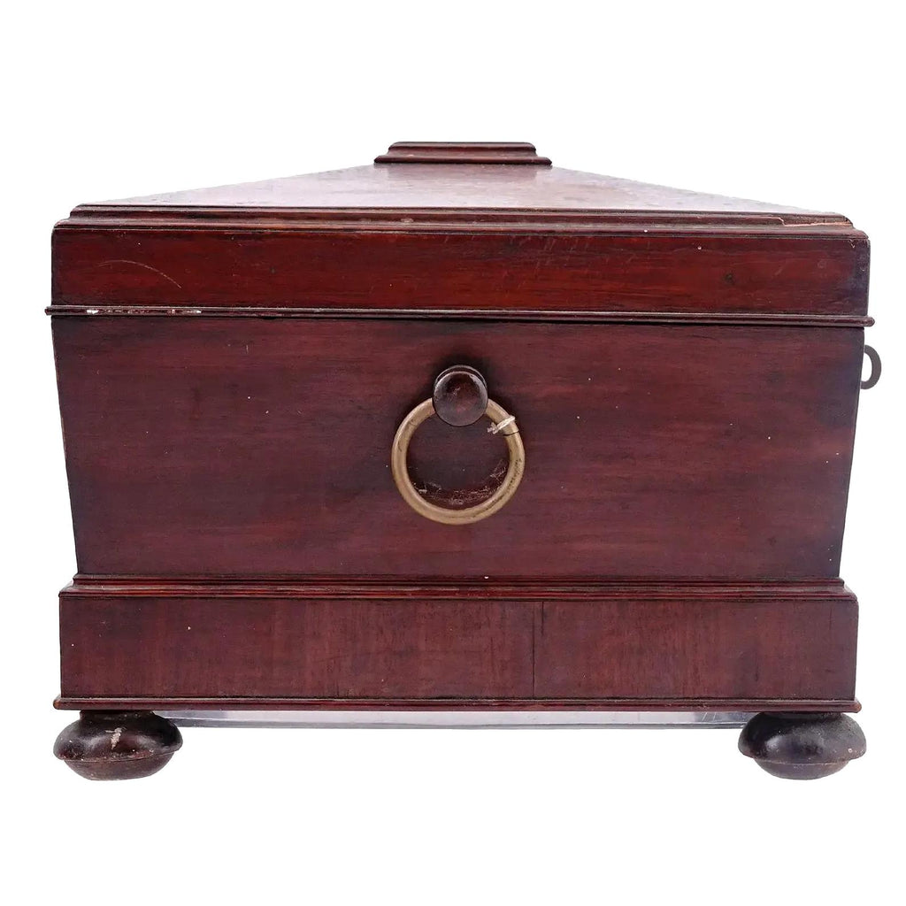 Antique 19th Century Legged And Lidded Wooden Jewelry Chest Box, France, Furniture Accessories, European Small Storage