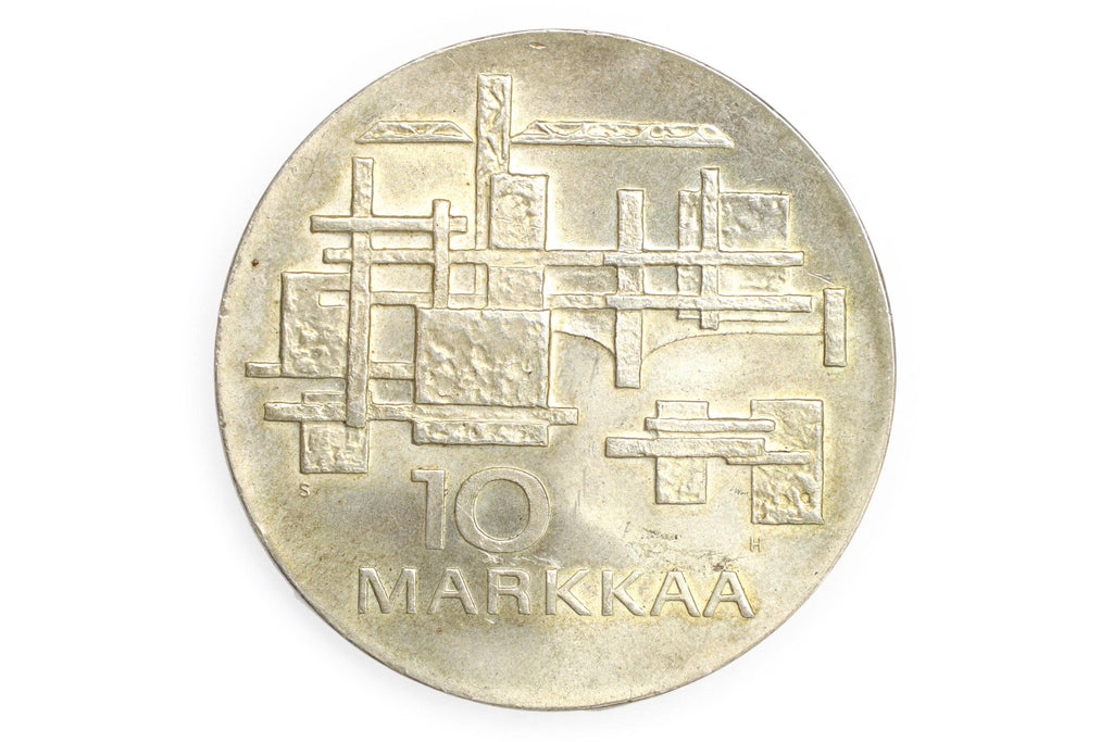 Republic Of Finland, New Makkaa Currency, Non Circulating Coinage, Value 10 Markkaa Or 10 FIM, 900 Silver Grade, Medal Alignment, Date 1967
