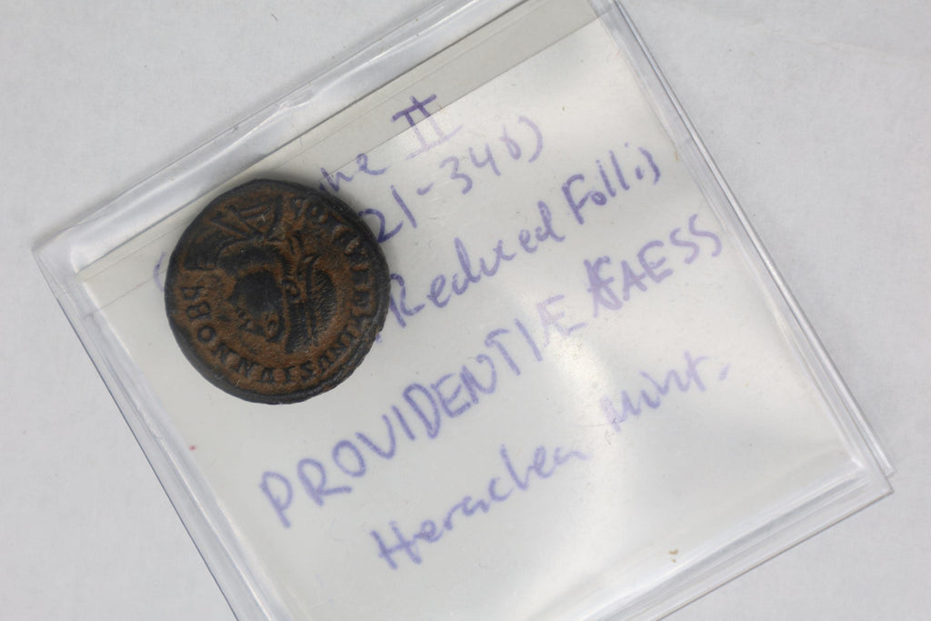 Ancient Roman Empire Follis Bronze Coin, Emperor Constantinus II, Providentiae Caesares, Heraclea, Numismatics And Historical Collectibles
