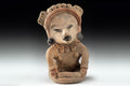 Ancient Pre Columbian Veracruz Pottery Female Sitting Figure, Remojadas Type Dated As Between 400 to 600 AD, Eastern Mexico, Mesoamerica Art