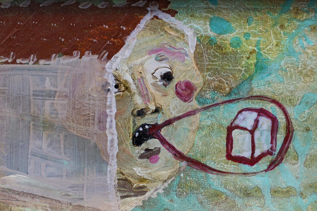 Our Housing Crisis II, Small Format Painting, Acrylic On Paper, Framed, Architecture Drawing, Miami Florida, Contemporary Art