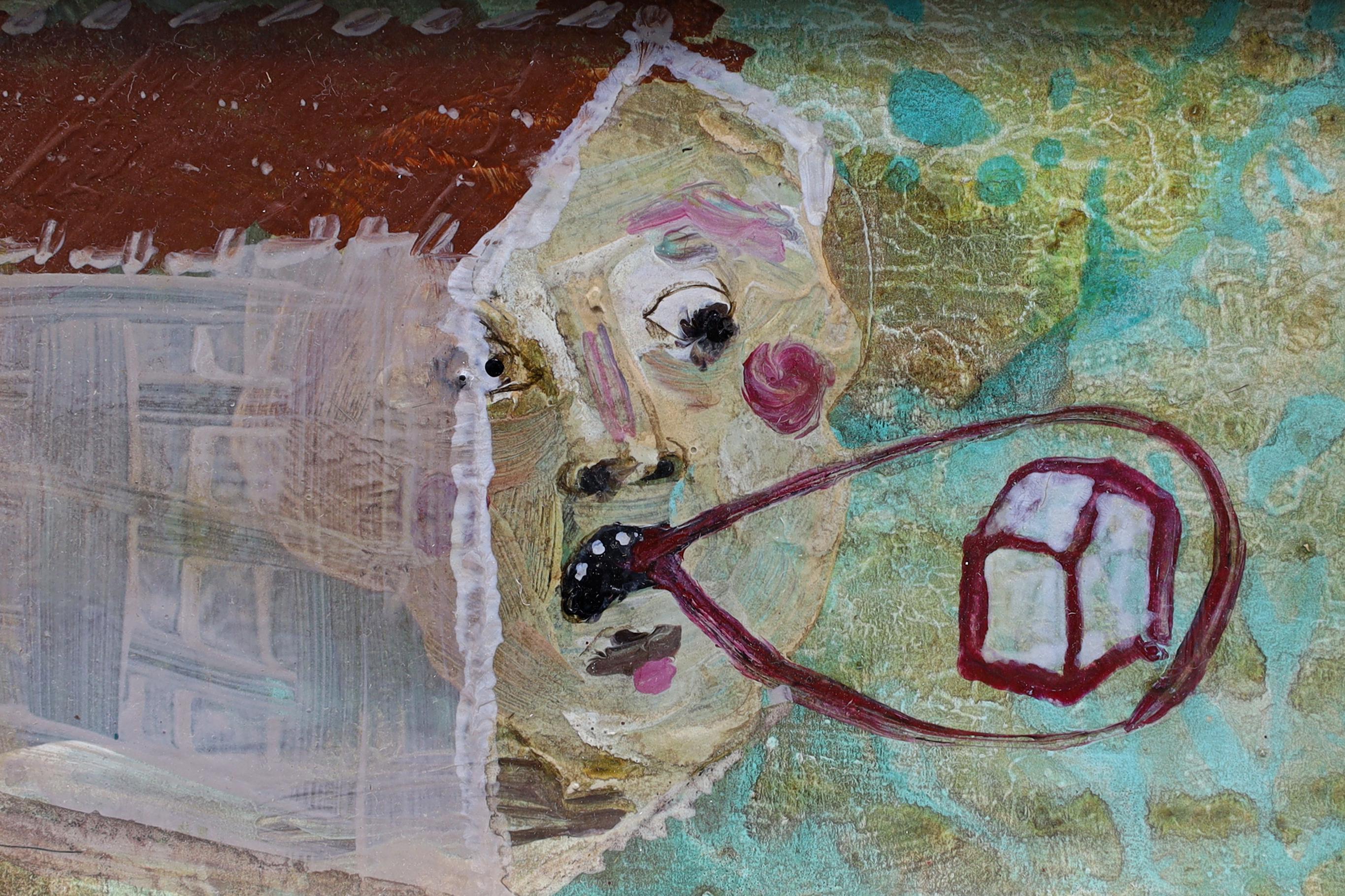 Our Housing Crisis II, Small Format Painting, Acrylic On Paper, Framed, Architecture Drawing, Miami Florida, Contemporary Art