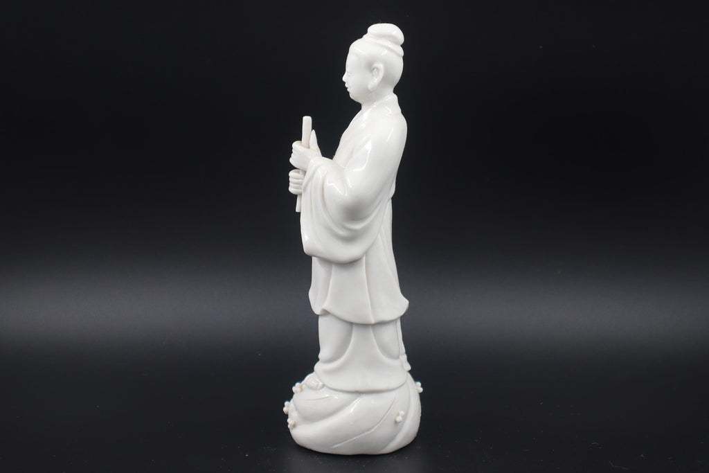 Antique Early 20th Century Dehua, Blanc De Chine Porcelain Statuette Of Guanyin, Female Bodhisattva, Asian Folk Religions, Buddhism Decor
