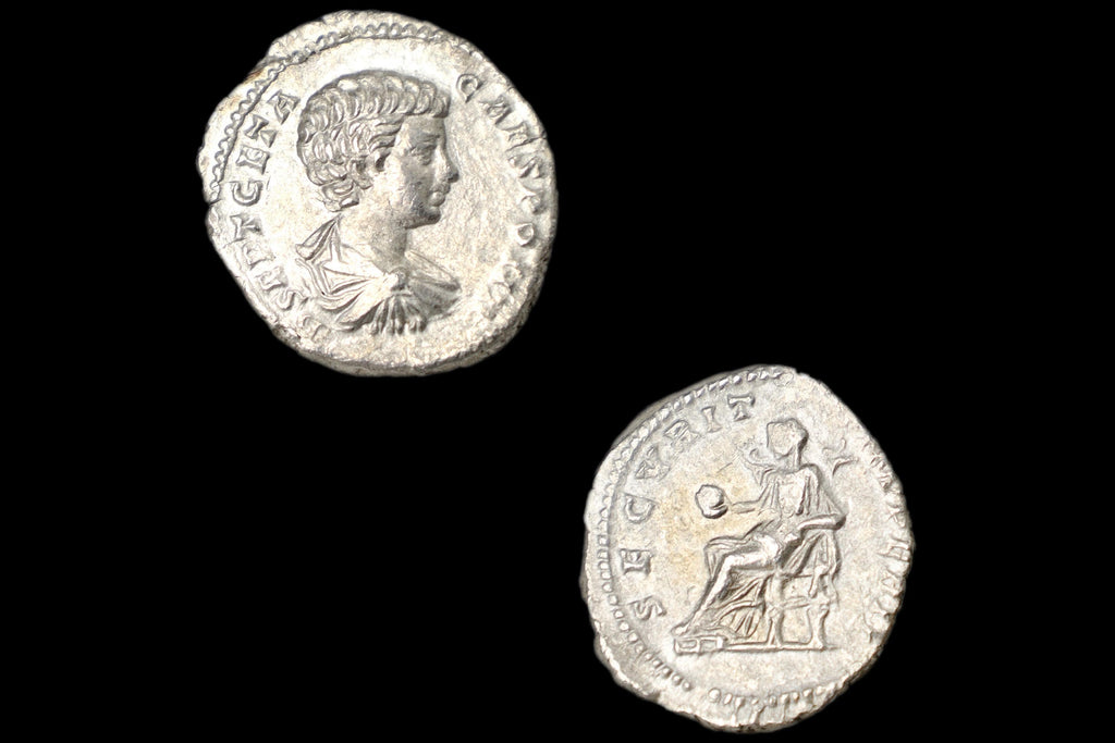 Ancient Roman Empire, 3rd Century AD, A Silver Denarius Coin. Emperor Geta As Caesar, Numismatics And Historical Antiquities Collectibles