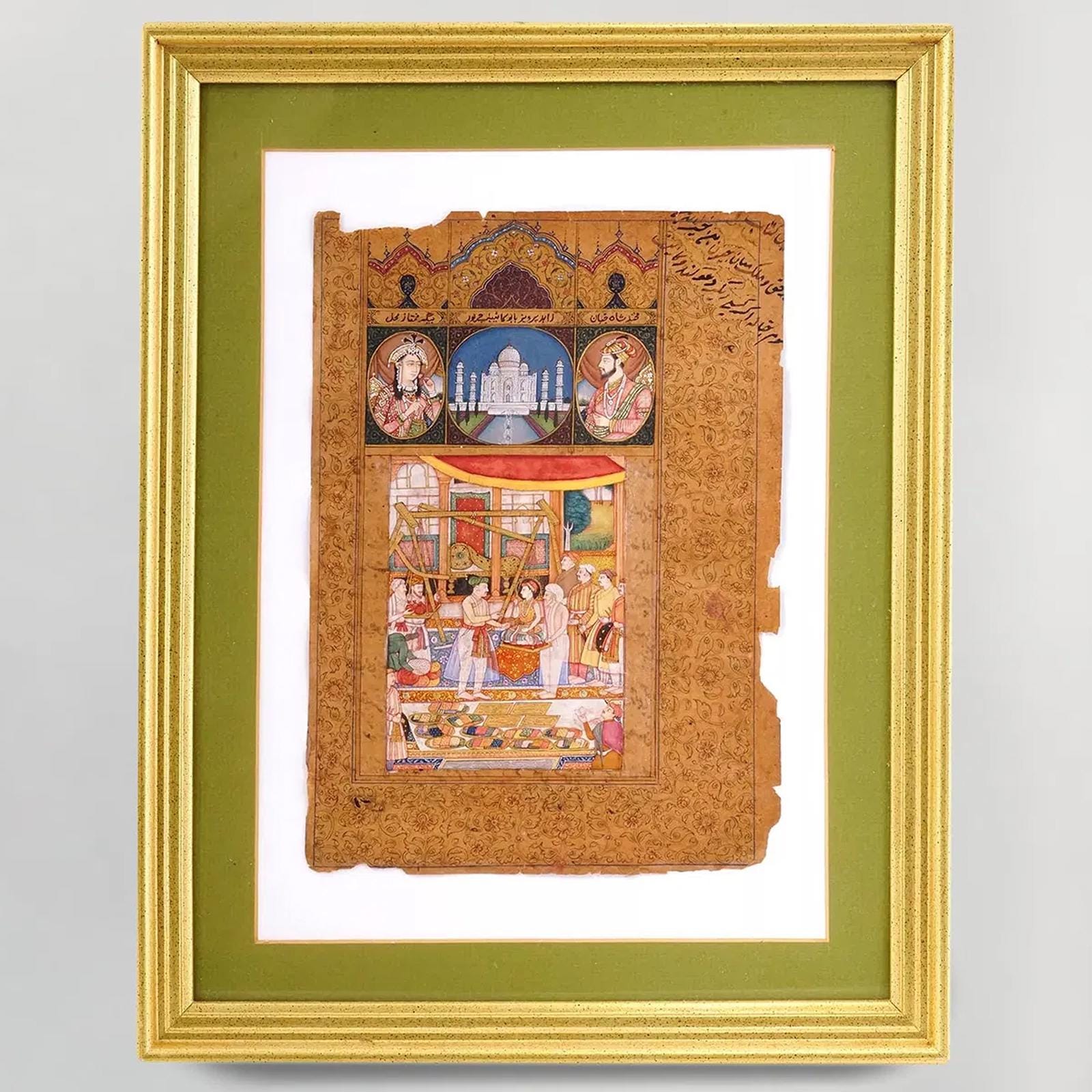 Emperor Jahangir Weighs Prince Khurram, Later Crowned Shah Jahan, Early 20th Century Indian Mughal Style Painting, A Miniature Art