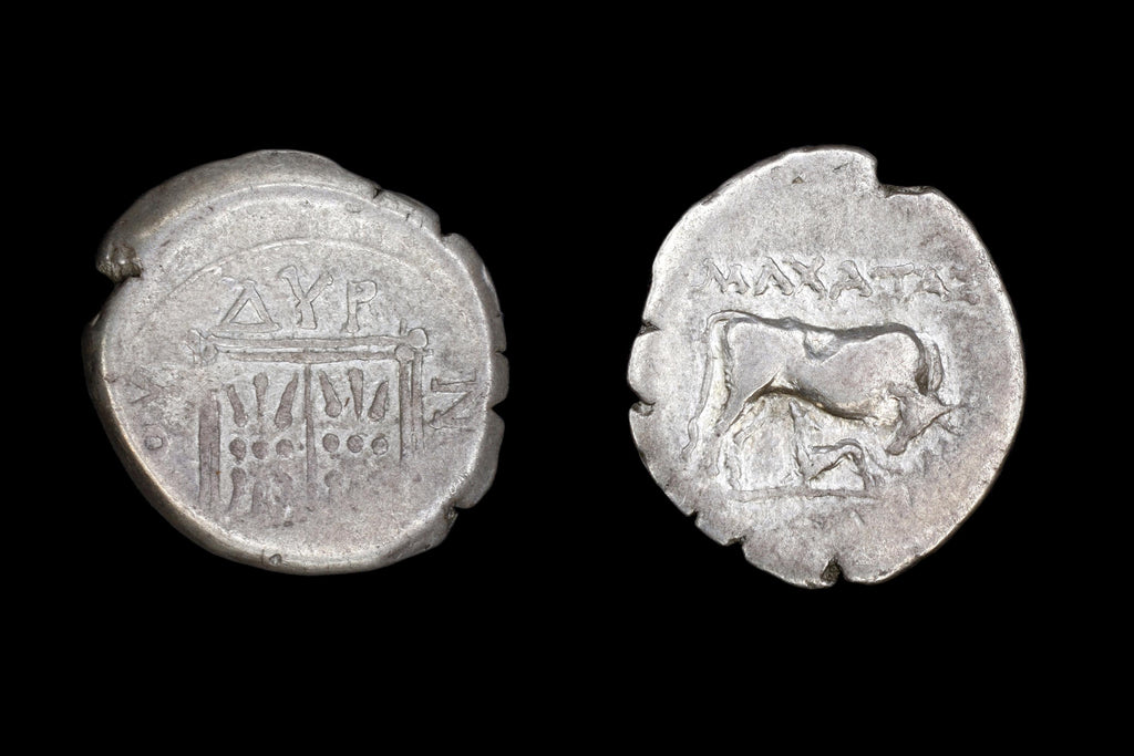 Ancient Dyrrhachion, Illyria 229 BCE To 200 BCE Drachm Silver Coin, Machatas And Eortaios Roman Magistrates, Collectibles And Numismatics