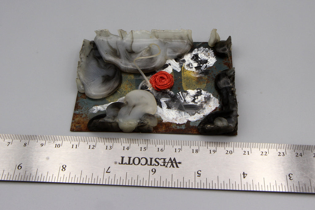 Small Wall Art, Surreal Sculpture, Fetus in Utero, Two Brothers Portrait, Surreal in Utero Space, Modern Religious Art, Mixed Media Decor