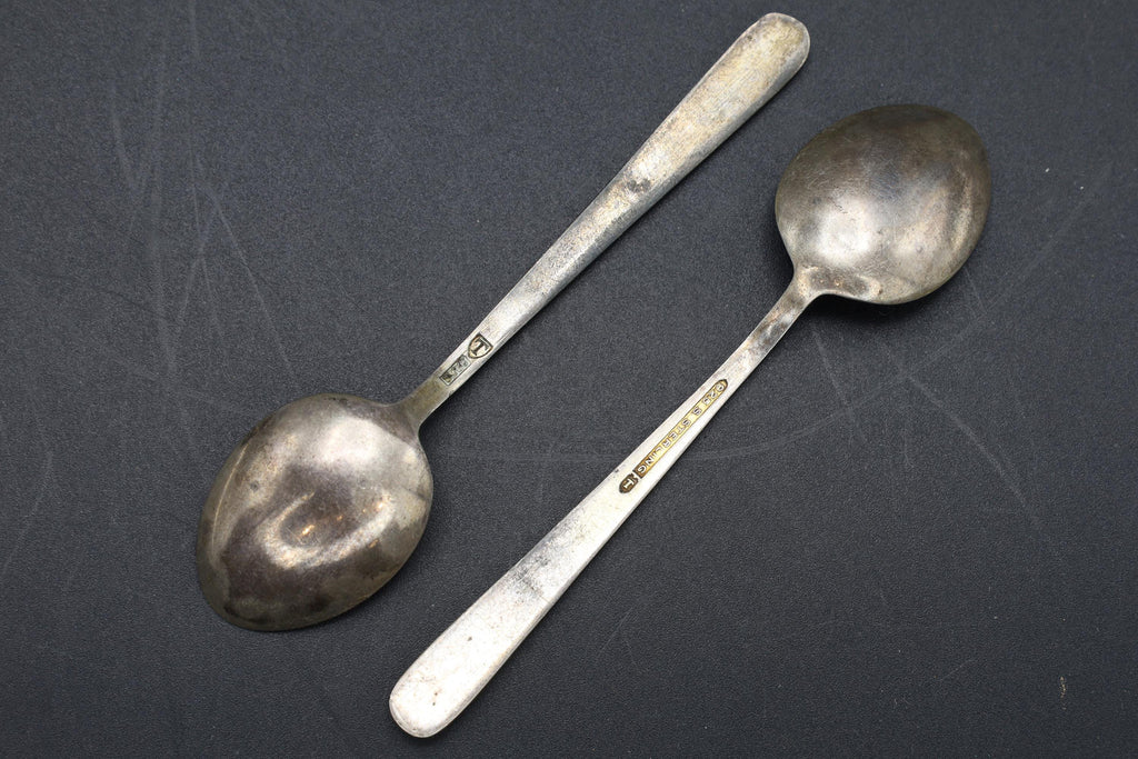 N M Thune Norway, Guilloche And Sterling Coffee Spoons, Scandinavian Flatware, Mid Century Cutlery, Norwegian Flatware Tableware Decor