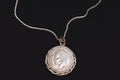 Bolivar Libertador, Venezuela Silver Coin Pendant Necklace, 50 Cents Venezuelan Coin, 835 Silver Grade On 925 Sterling Chain And Settings