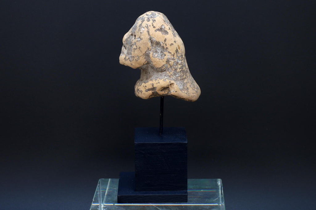 Ancient Huastec Head Figure, Circa 300 AD Panuco River Area Style, Veracruz Pre-Columbian Ceramic Idol Figure Head, PreHispanic Mexico