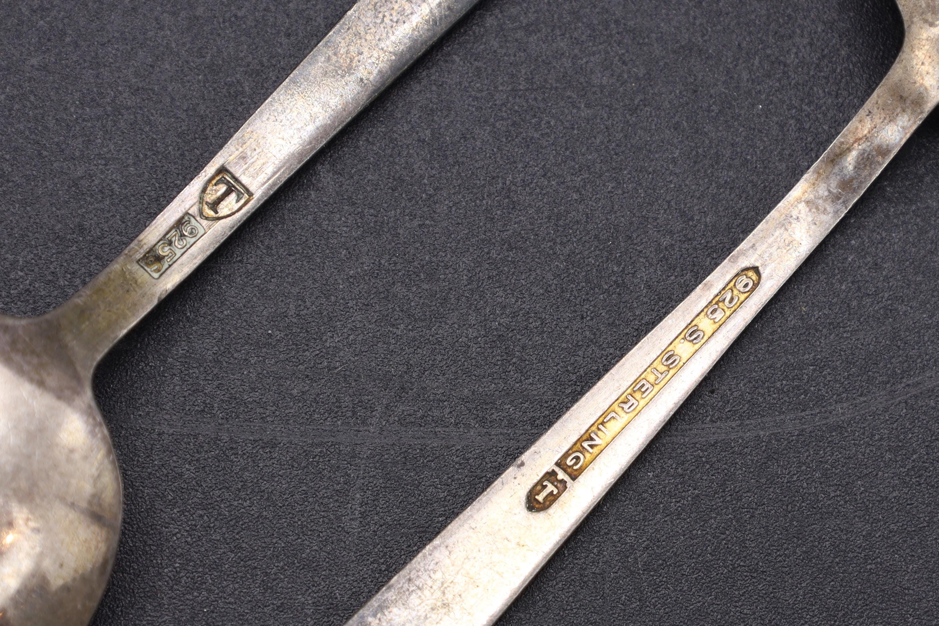 N M Thune Norway, Guilloche And Sterling Coffee Spoons, Scandinavian Flatware, Mid Century Cutlery, Norwegian Flatware Tableware Decor