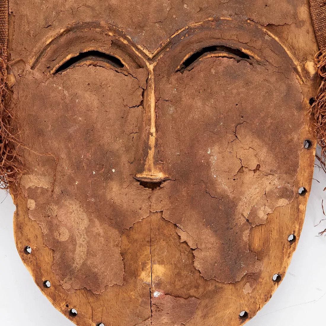 Very Rare Lele Lele Tribal Mask, Lega Kuba Peoples, Congo, Central Africa Ethnographic Artifacts. 19th Century Collectibles And Antiques