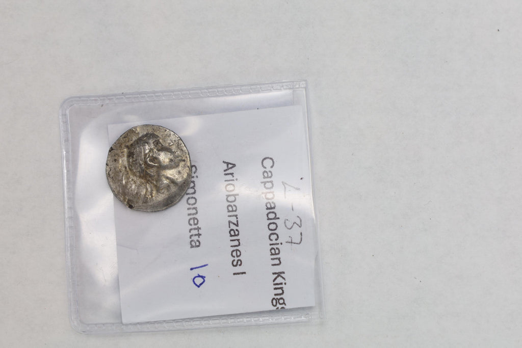 Ancient Hellenistic Greek Coins, Ariobarzanes I King of Cappadocia, Silver Drachm Goddess Athena, Numismatics And Historical Antiquities