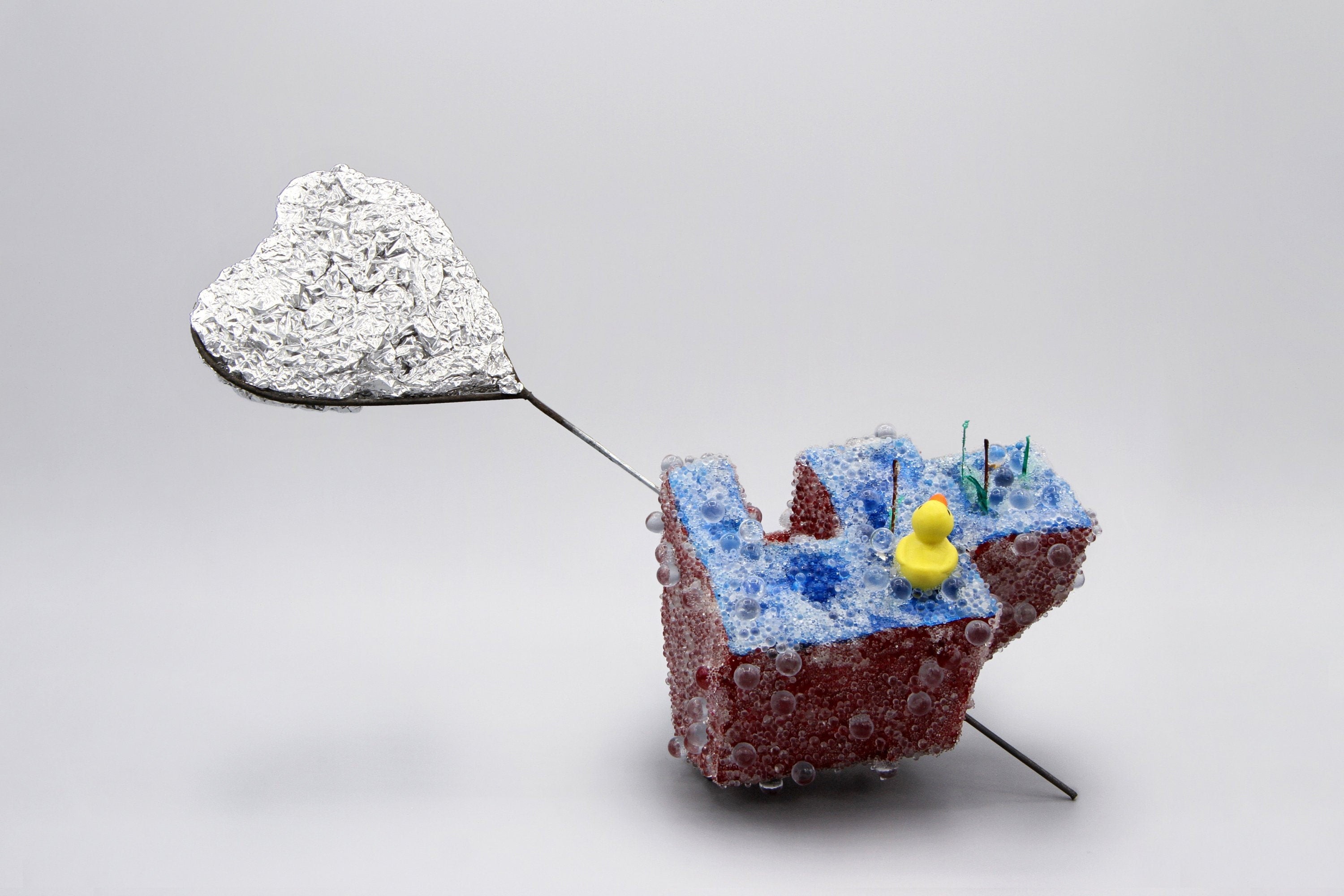 We are All Loving the American Dream, Architecture Model, Glass Bubbles Bath, Small Rubber Ducky, I Love You, Silver Heart Balloon Funny Art