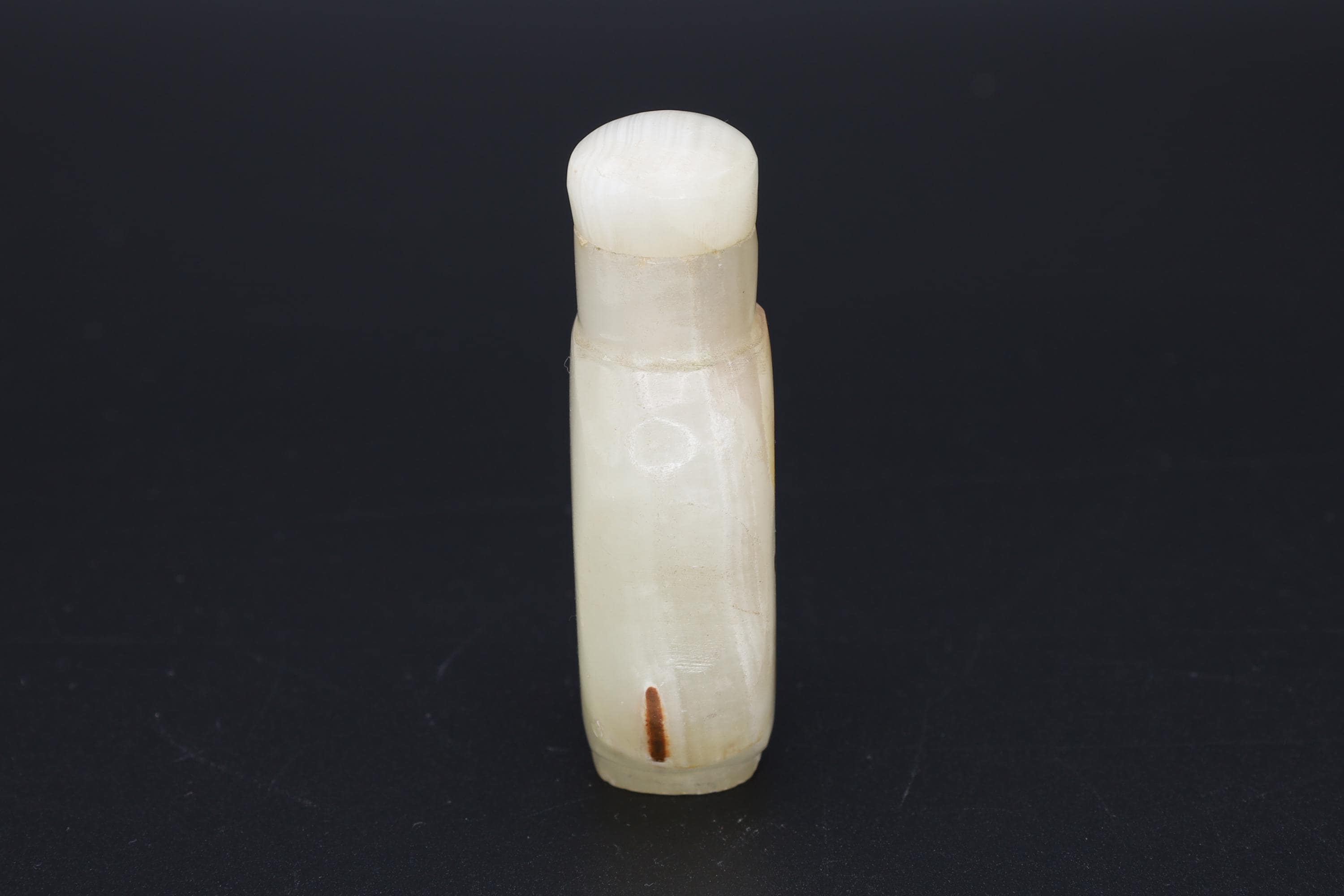 Vintage Early 20th Century Snuff Bottle, Hand Carved Agate Stone, Small Perfume Bottle. Asian Oriental Arts Tobacciana Collectibles