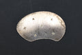 A 1960s Industria Argentina HS Brooch, 925 Sterling Silver, Etched Stars, Kidney Shape, Modernist Mid Century Design, Retro Fashion Jewelry