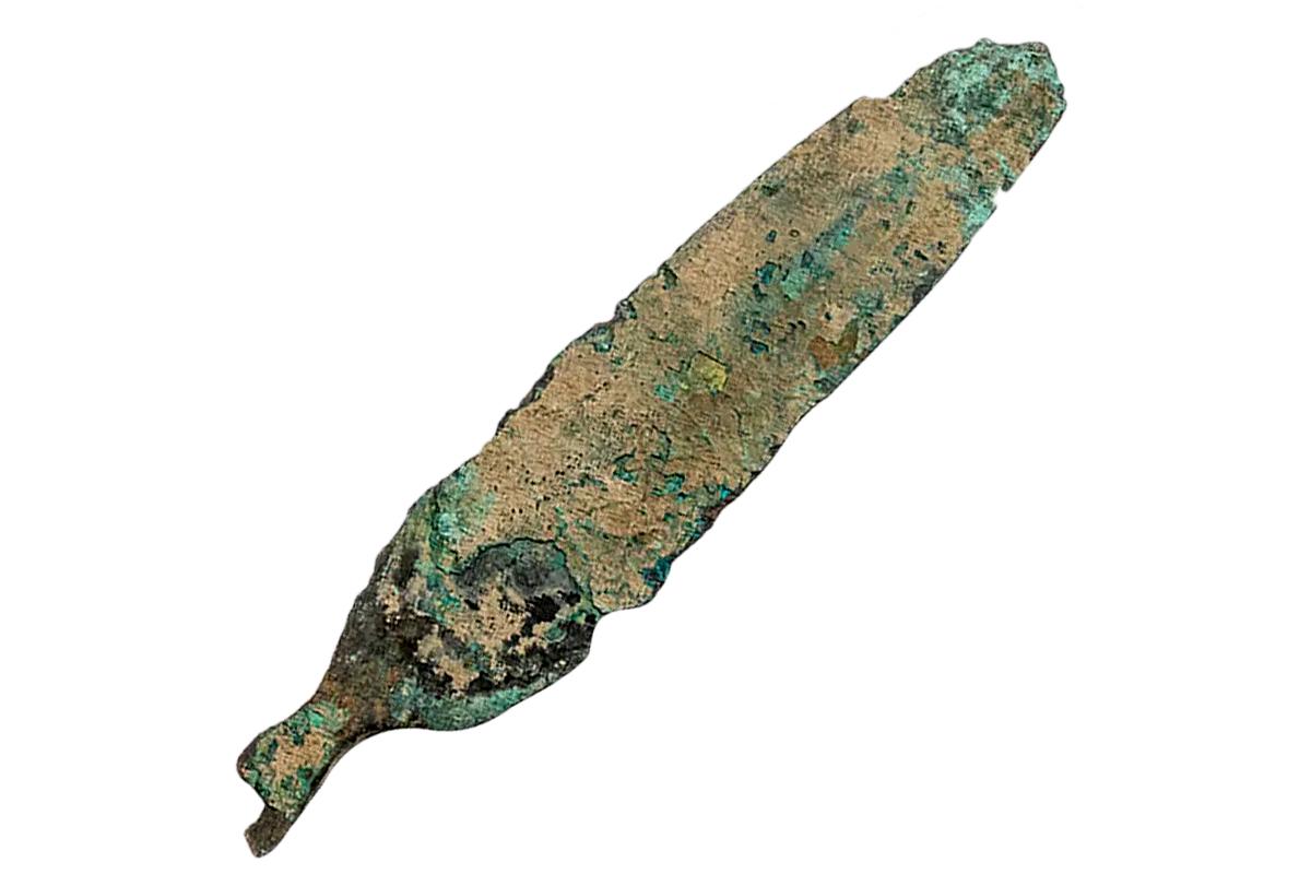 Ancient Luristan Bronze Spear Point From Around 1200 To 800 BCE, Near Eastern Antiquities And Militaria Collectibles, Primitive Spearheads