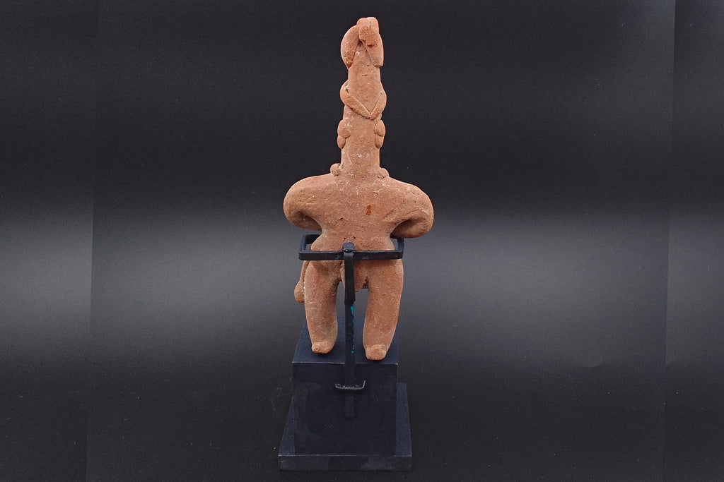 Ancient Pre Columbian Colima Pottery Standing Warrior Figure, Full Body Idol Dated Between 200 BCE To 250 AD Western Mexico, Mesoamerica Art