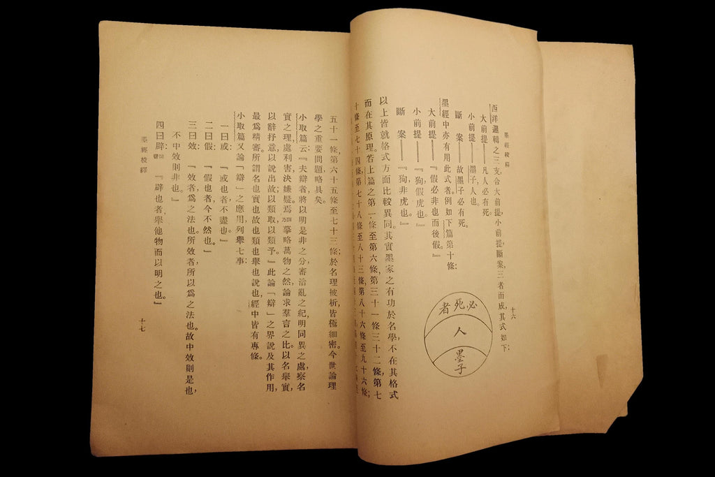 Antique Chinese Book The Mozi, Mohist Canon, An Ancient Chinese Text From The Warring States Period, Edition of 1922