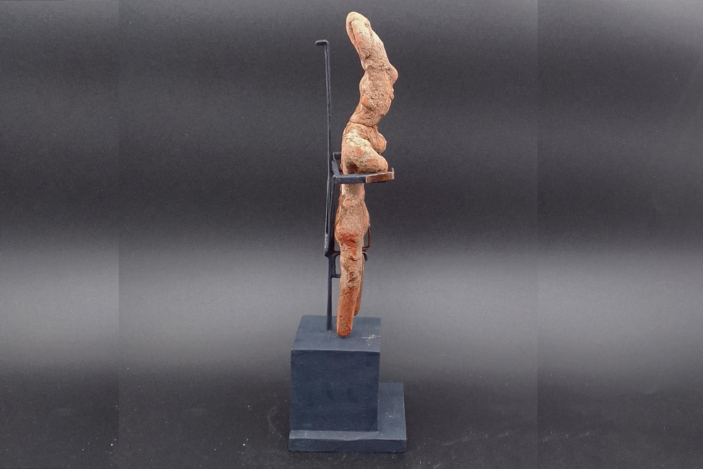 Ancient Pre Columbian Colima Pottery Standing Male Figure, Full Body Idol Dated As Between 100 BCE To 250AD, Western Mexico, Mesoamerica Art