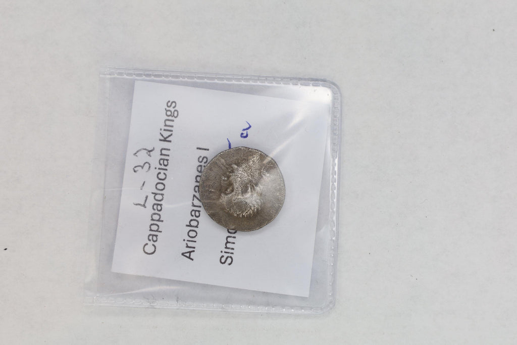 Ancient Hellenistic Greek Coins, Ariobarzanes I King of Cappadocia, Silver Drachm Goddess Athena, Numismatics And Historical Antiquities