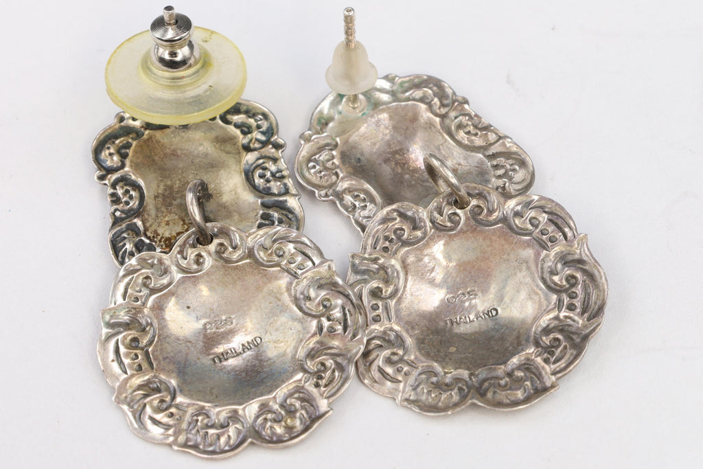 Jewelry Set With A Bangle Bracelet And Dangle Stud Earrings, Retro Design And Pattern, Spoon Jewelry, Travel Tag Jewelry