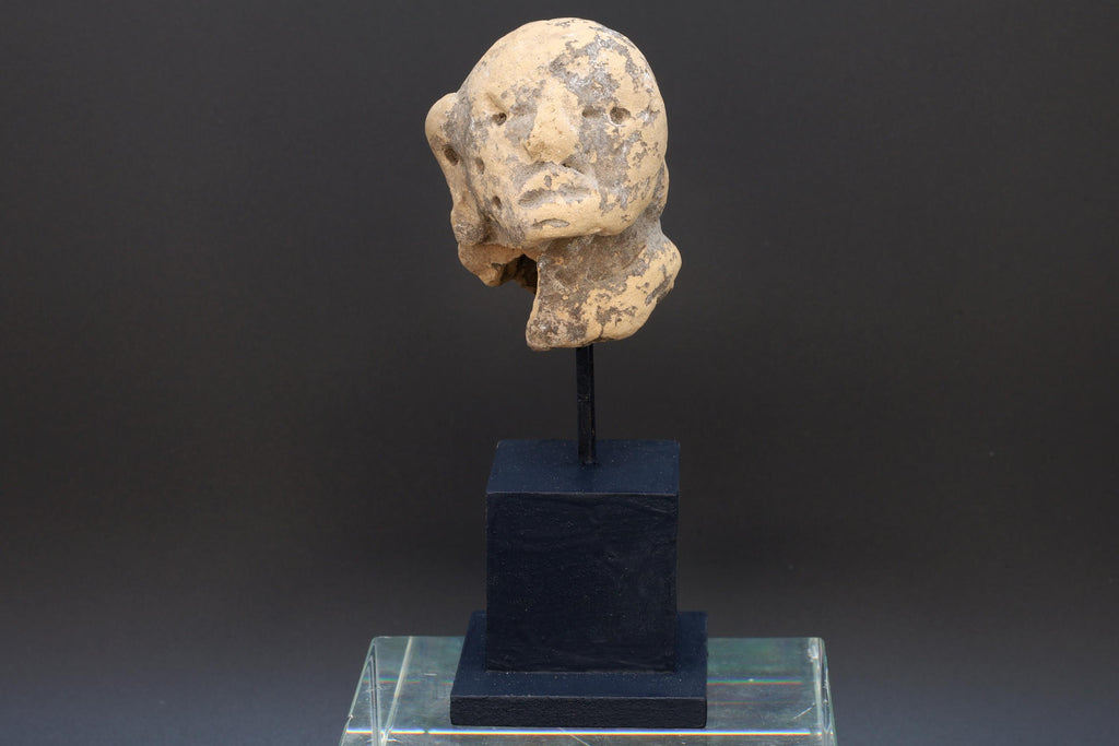 Ancient Huastec Head Figure, Circa 300 AD Panuco River Area Style, Veracruz Pre-Columbian Ceramic Idol Figure Head, PreHispanic Mexico