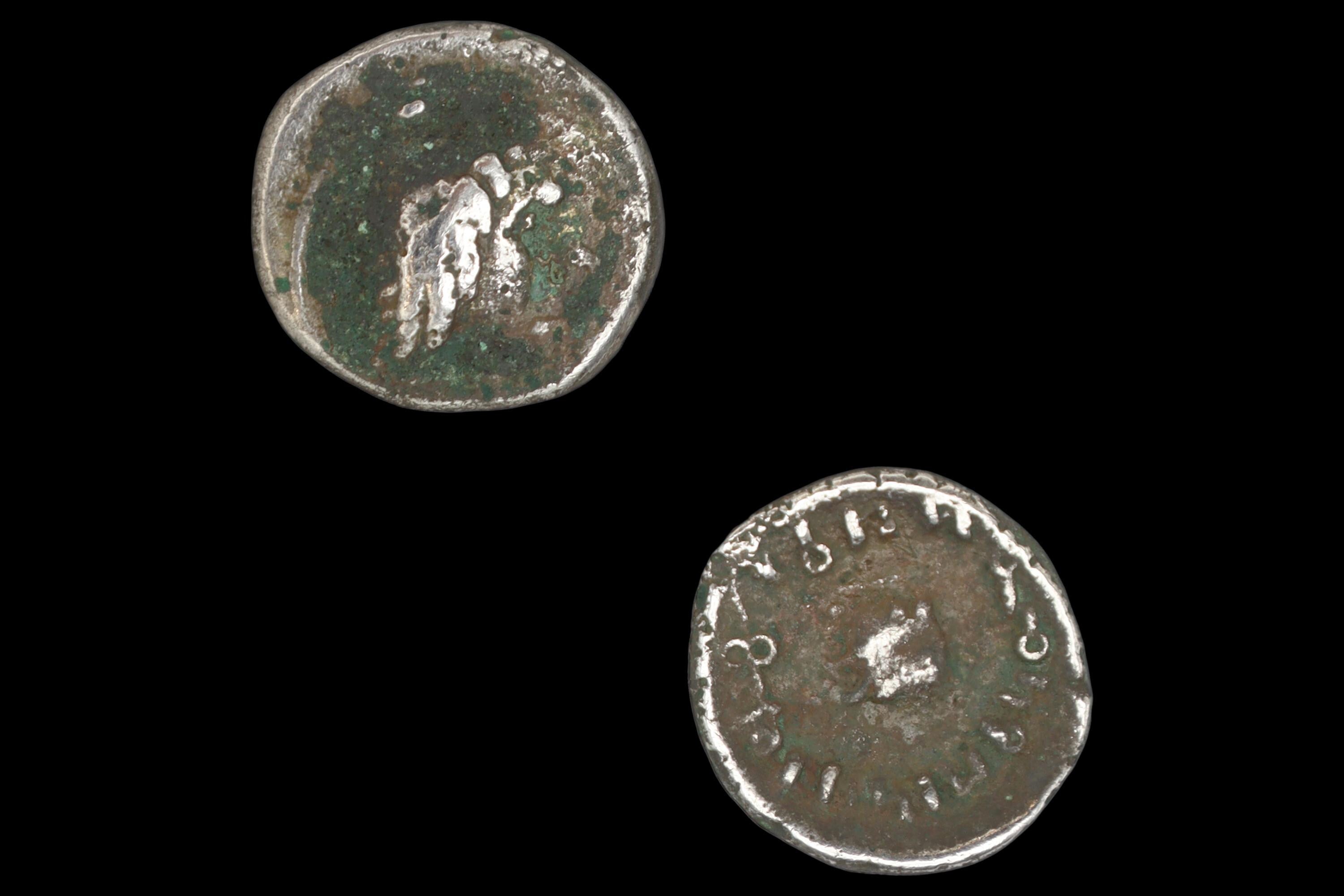 Ancient 1st Century AD Himyarite Kingdoms, South Arabia Felix Silver Quinarius Coin, Raydan Scyphate Mint In Imitation Of Older Greek Coins