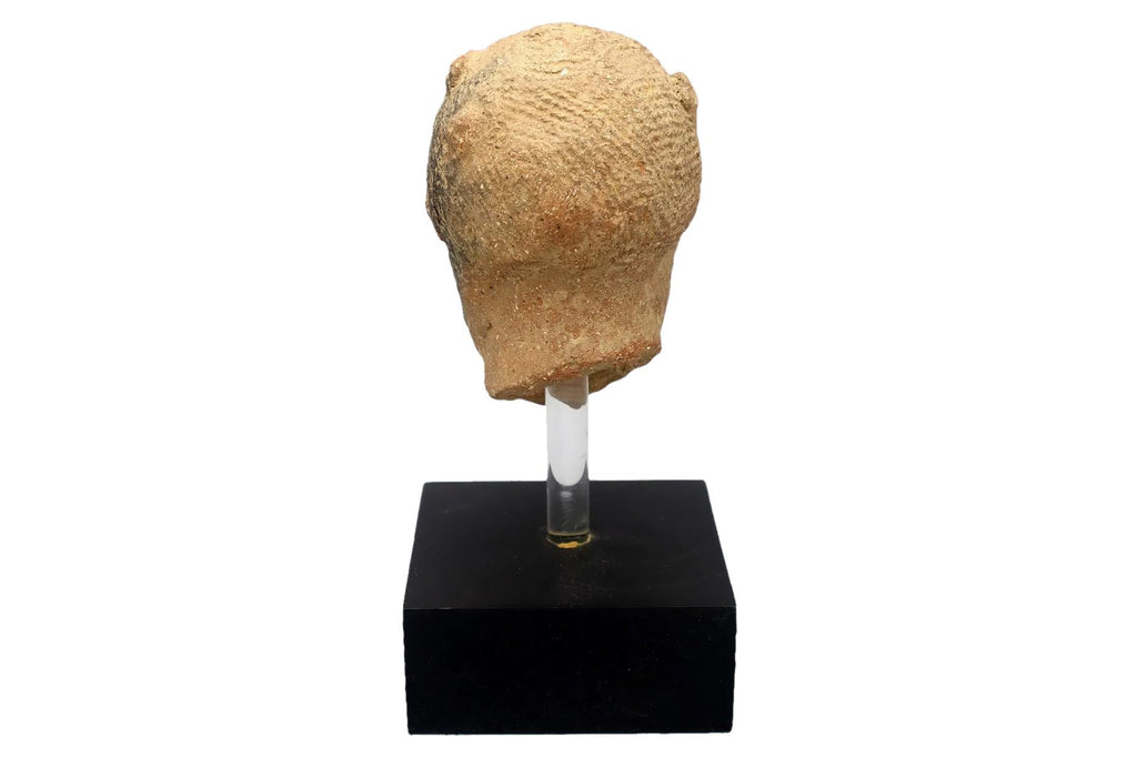 Ancient NOK Civilization Terracotta Burial Female Sculpture With Stand, A Head Figure 200 BC To 200 AD, West Africa Antiquities And Art