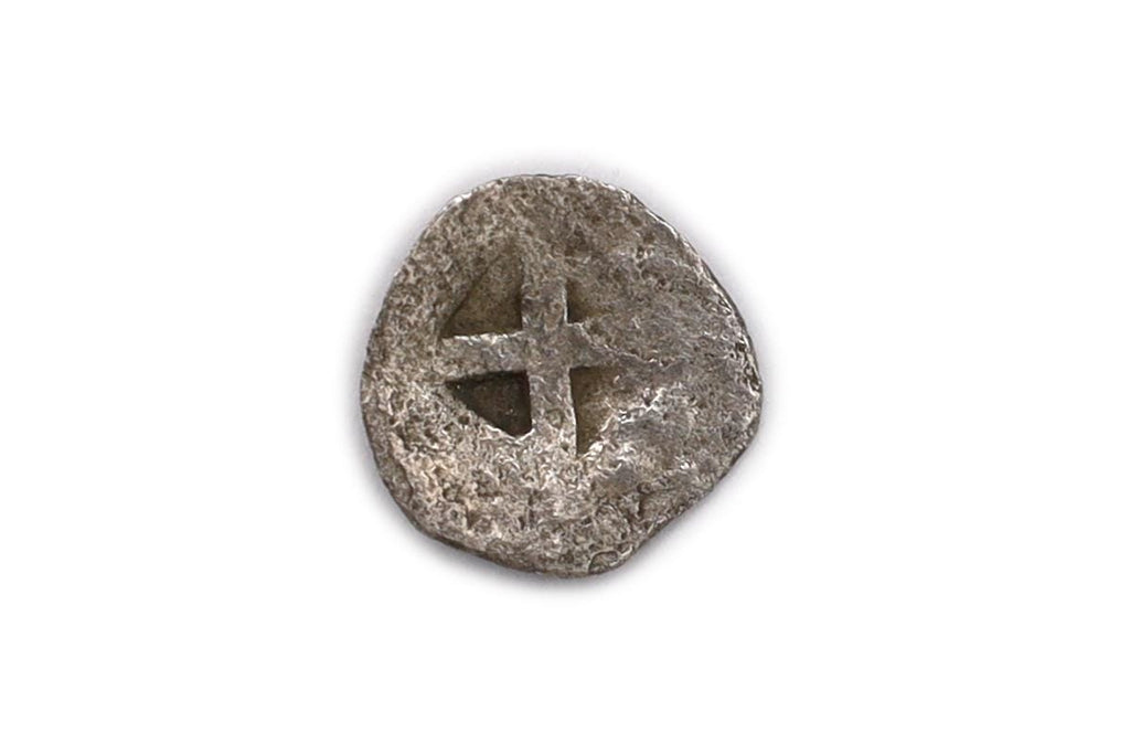 Mende Macedonia 480 BCE Silver Coin Hemiobol, Head Of Donkey And Geometric Incuse, Numismatics Antiquities, Ancient Chalcidice Stater Drachm