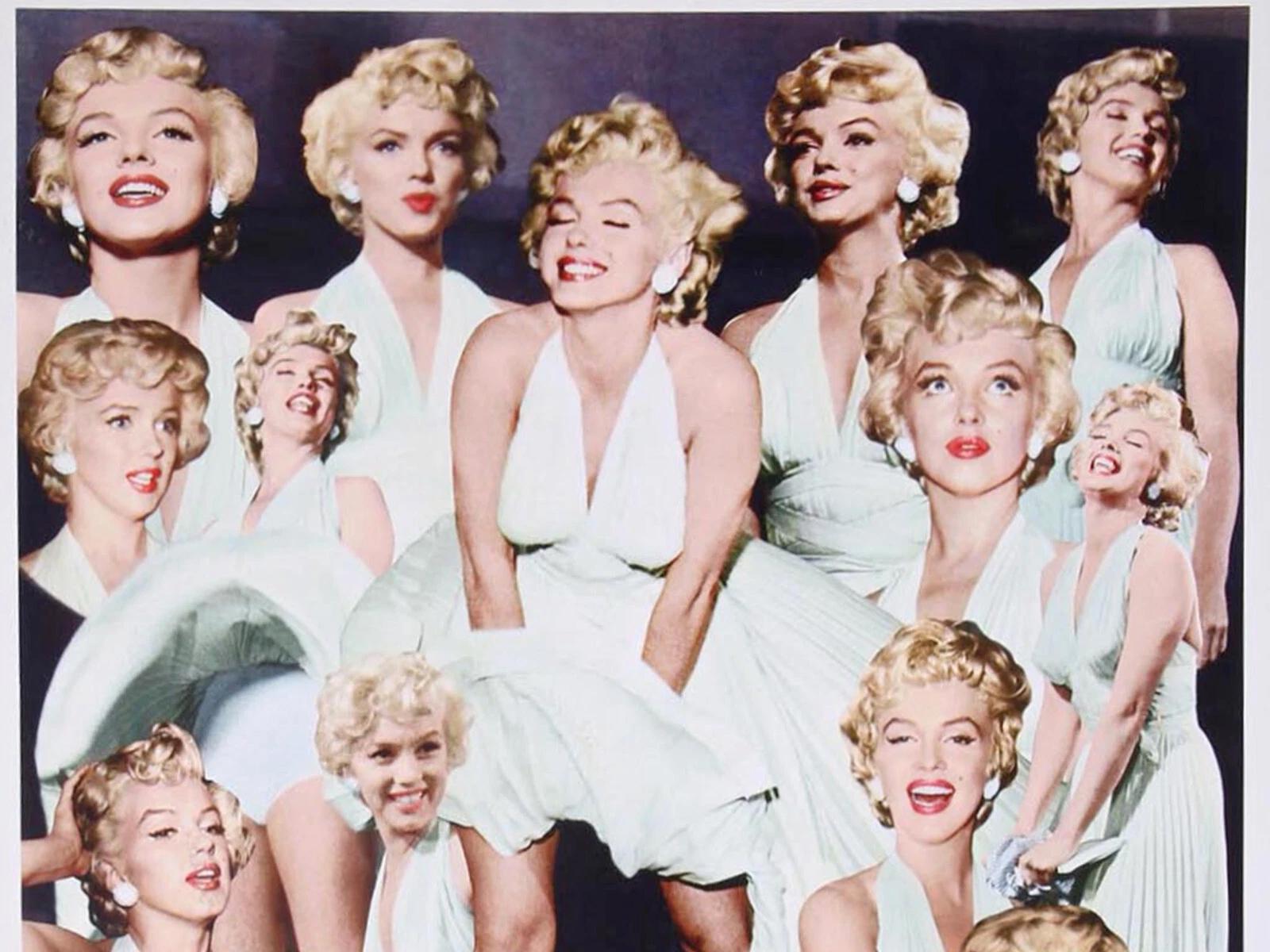Collage Of Photographs Depicting Portraits Of Marilyn Monroe In A Famous White Dress By Bruno Bernard 1997, Americana Collectibles