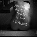 Dont Let The Sun Die At Your Back, Black and White Photo Print, Damaged Manipulated Negative Print, Woman Nude Female Portrait, Text Quotes