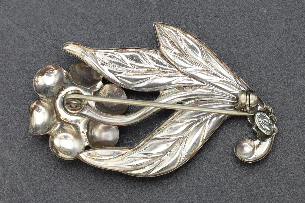 Mid Century Danecraft Jewelry, A Floral Design Brooch Pin, Sterling Silver With Hallmarks, Retro American Fashion, Primavera Designs