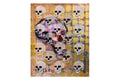 Pop Art Paintings Mixed Media Art On Paper, A Gothic Chorus of Monks in a Postmodernist Cathedral, Colorful Acrylic Painting on Paper