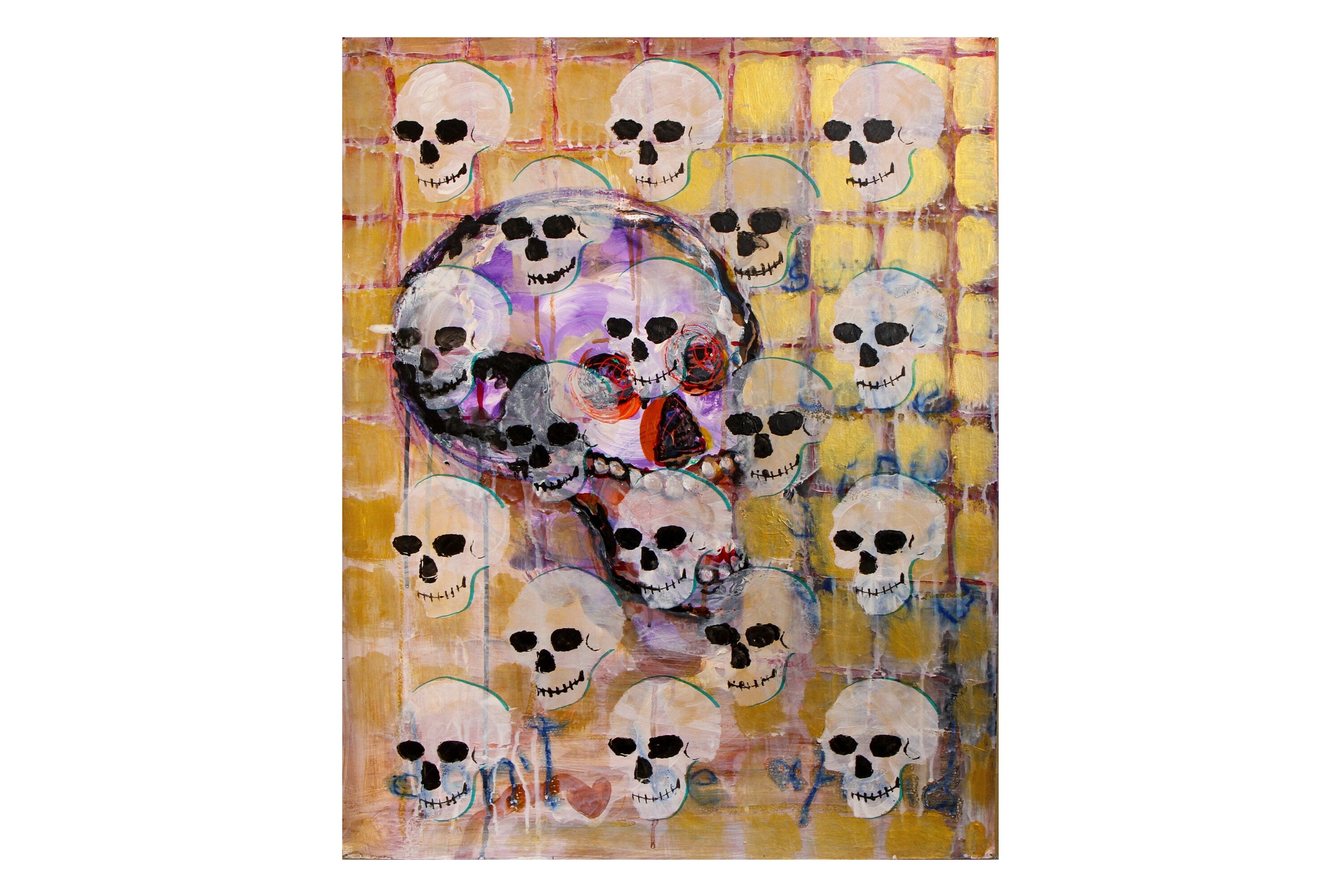 Pop Art Paintings Mixed Media Art On Paper, A Gothic Chorus of Monks in a Postmodernist Cathedral, Colorful Acrylic Painting on Paper