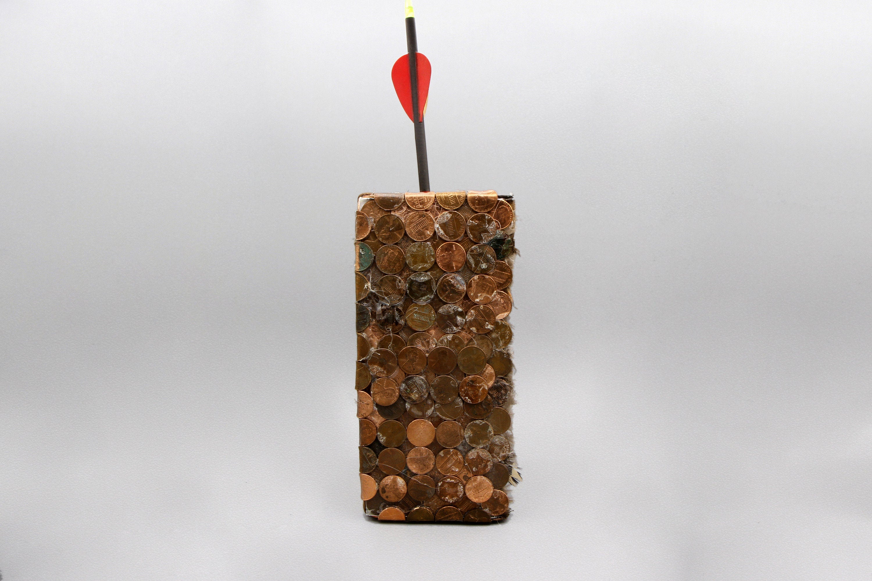 Saint Sebastian Martyr, Mixed Media Assemblage Sculpture, Rustic Surreal Diorama Box, American Penny Coins Box Diorama Theatre Art Sculpture