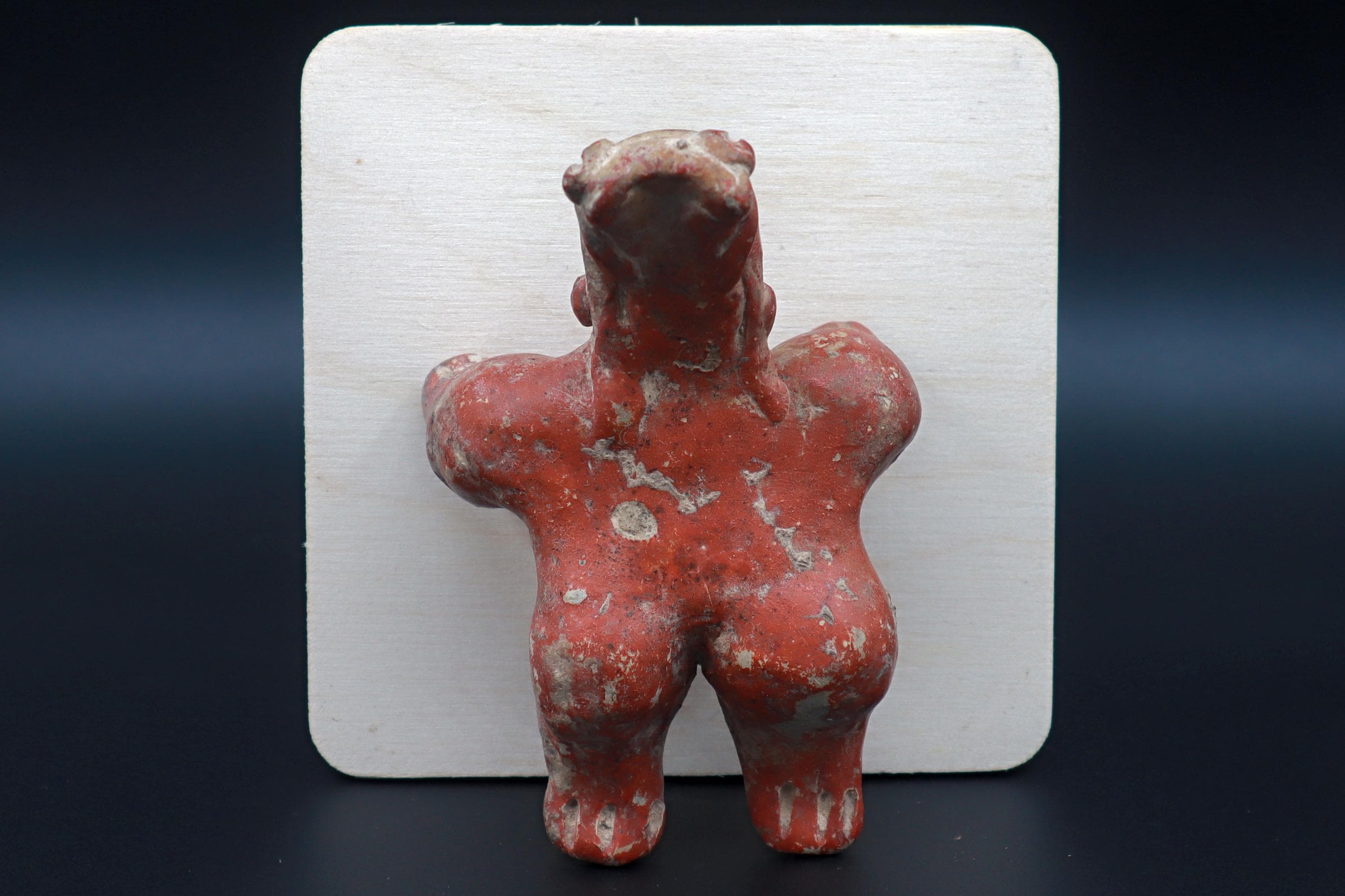 Ancient Pre Columbian Nayarit Pottery Female Crawling Child Figure, Chinesco Type 300 BCE to 300 AD, West Mexico, Mesoamerican Burial Art