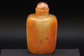 Vintage Early 20th Century Snuff Bottle, Hand Carved Apricot Agate Stone, Small Perfume Bottle. Asian Oriental Arts Tobacciana Collectibles