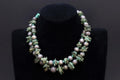 Ancient Pre-Columbian Gemstone Beads Collection, 14th Century AD Inca Aymara Beaded Necklace In Two Strands With Sterling Spacers