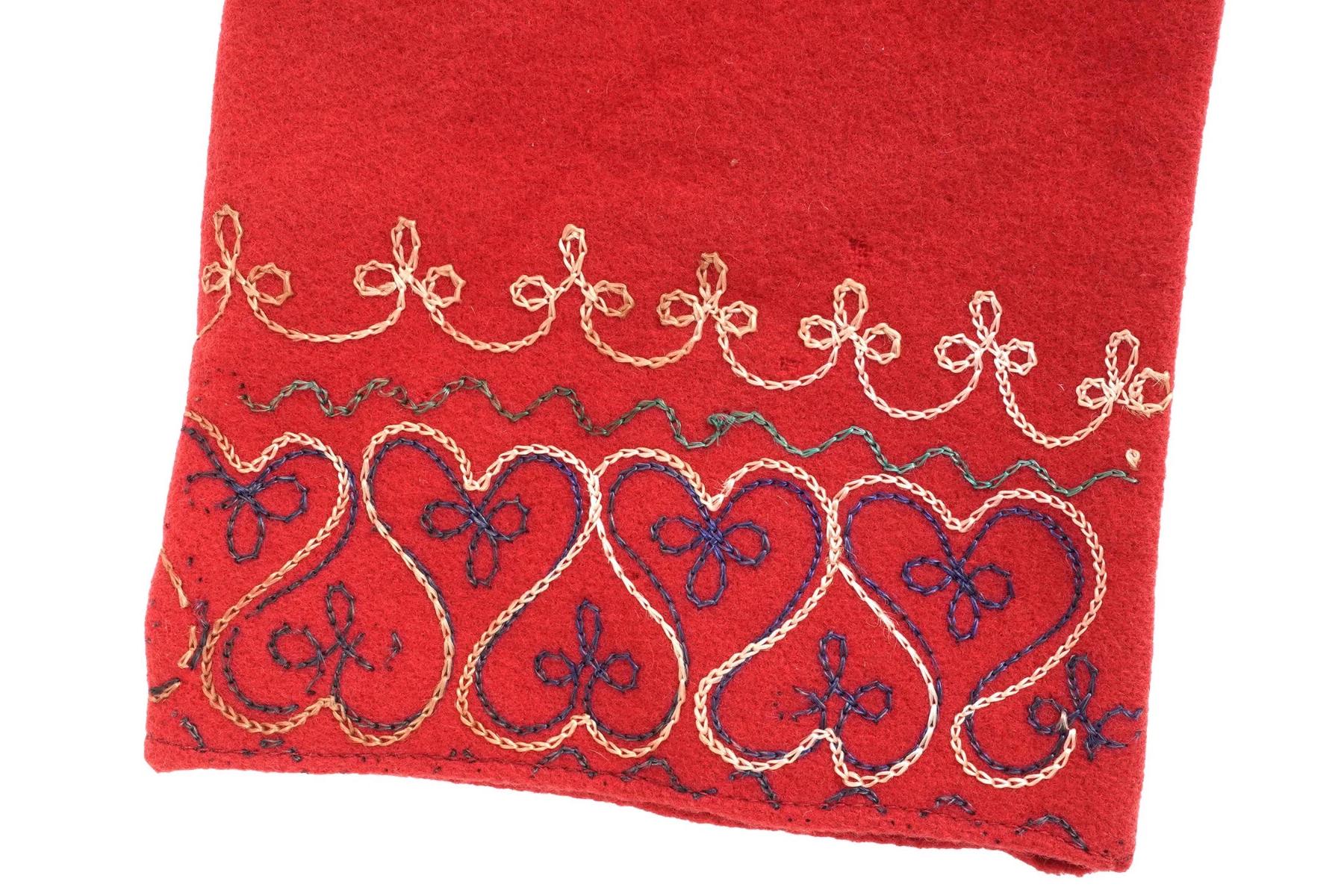 Traditional Central Asia Jacket, Red And Embroidered Floral Details, Baluchi Or Kerman, Early 20th Century Ethnic Clothes