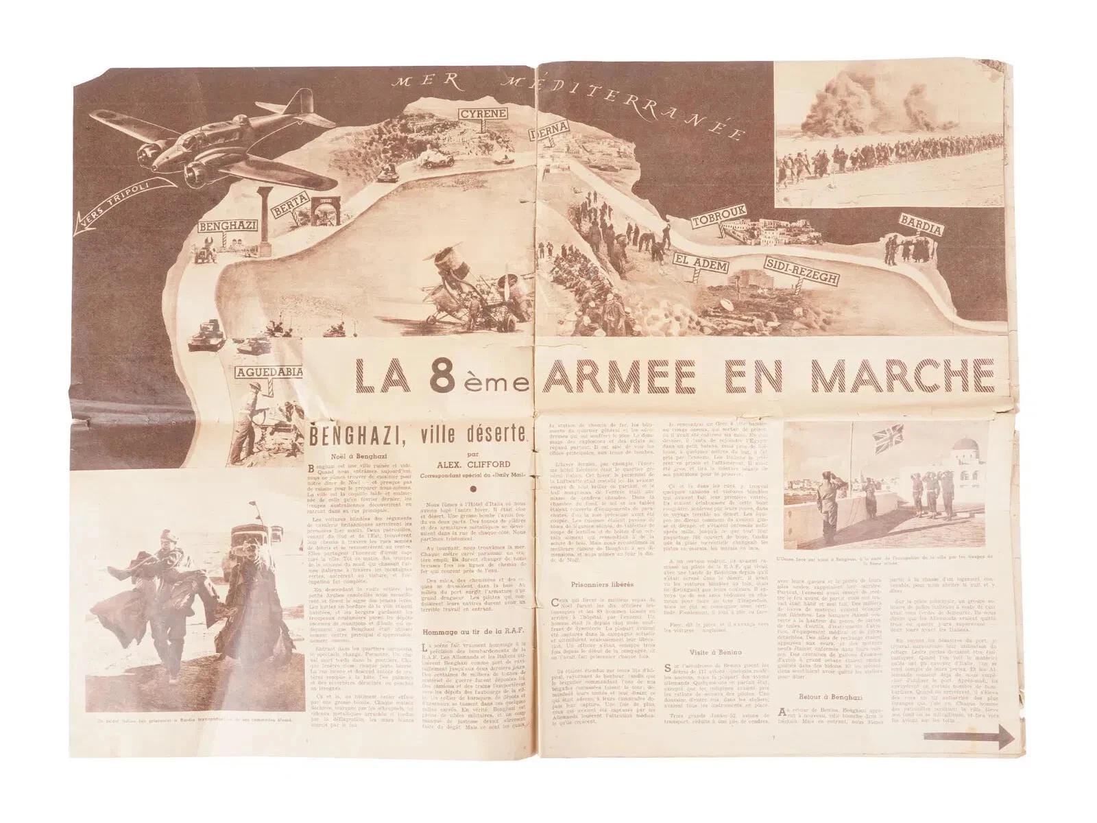 Vintage 1940s Issue Of Images, A Weekly Illustrated Egyptian Military Themed Magazine Which Was Published In French From 1929 To 1969