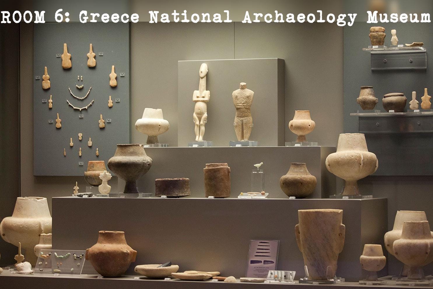 Ancient Cycladic Terracotta Collared Vessel With Two Handles, Neolithic Circa 2700 to 2200 BCE. A Dark Ceramic Utilitarian Vessel Or Jar