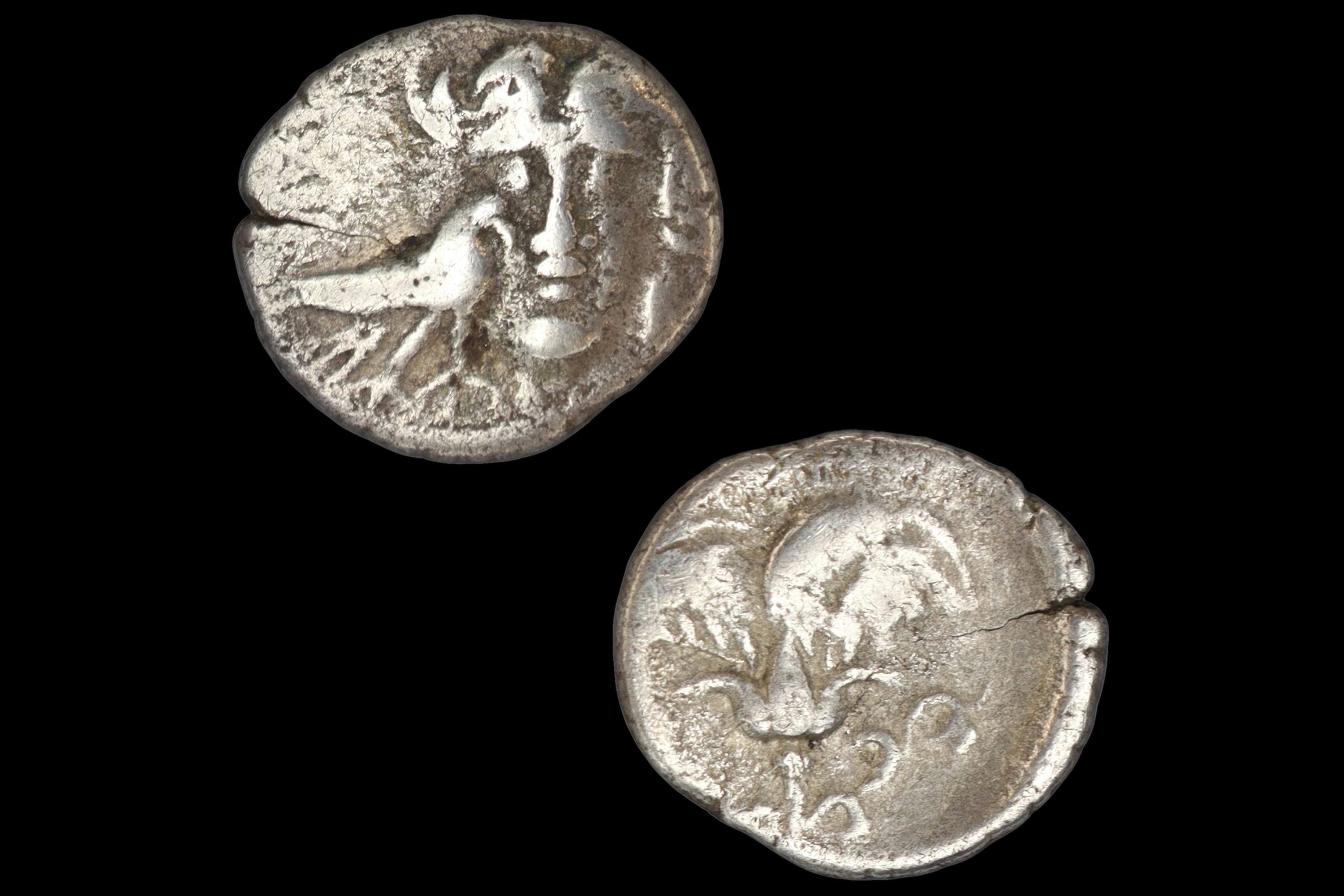 Ancient Greek Silver Coin, Caria, Mylasa, 2nd Century BCE Rhodian Drachm, God Helios And Rose Flower, Numismatics And Historical Antiquities