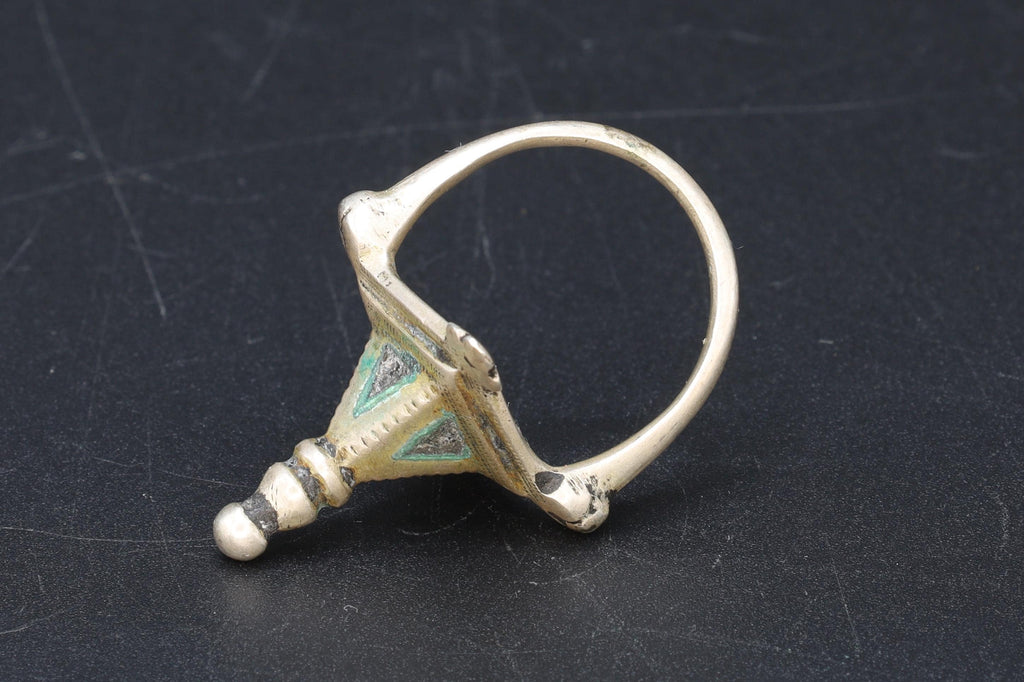 Antique 1920s High Grade Silver Moroccan Berber Hair Ring Size 8, Ethnic Folk Jewelry, Tribal Imazighen North African Amulet Talisman