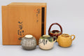 Yoshizo Asami, Vintage 1990s Japanese Ceramics Set Of Four Shiteki Tea Caddies, Seasons Of The Year, Asia Japan Pottery Art, Kyoto Ware